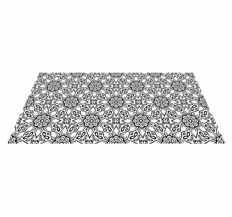 Botanik motif mandala pvc halı - TenStickers
