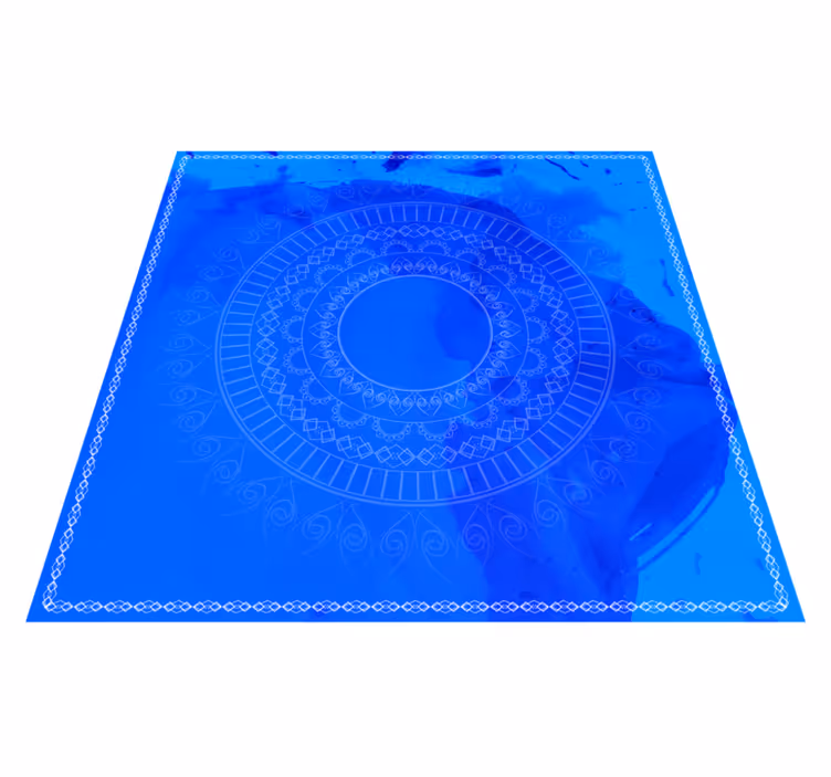 Mandala mavi ışıklar mandala vinil halı - TenStickers