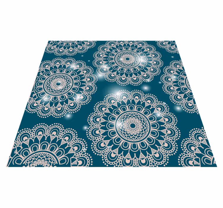 Mavi sihirli desen mandala pvc halı - TenStickers