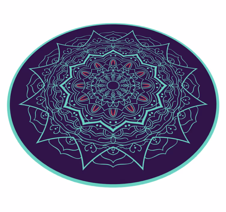 Mandala pvc halı - mandala daire tasarımı - TenStickers