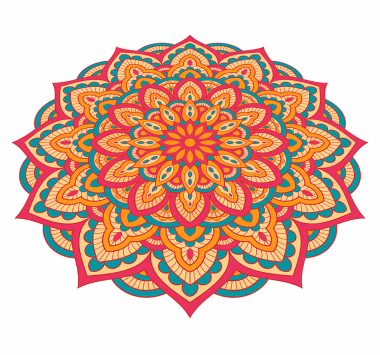 Renkli mandalalar mandala vinil halı - TenStickers