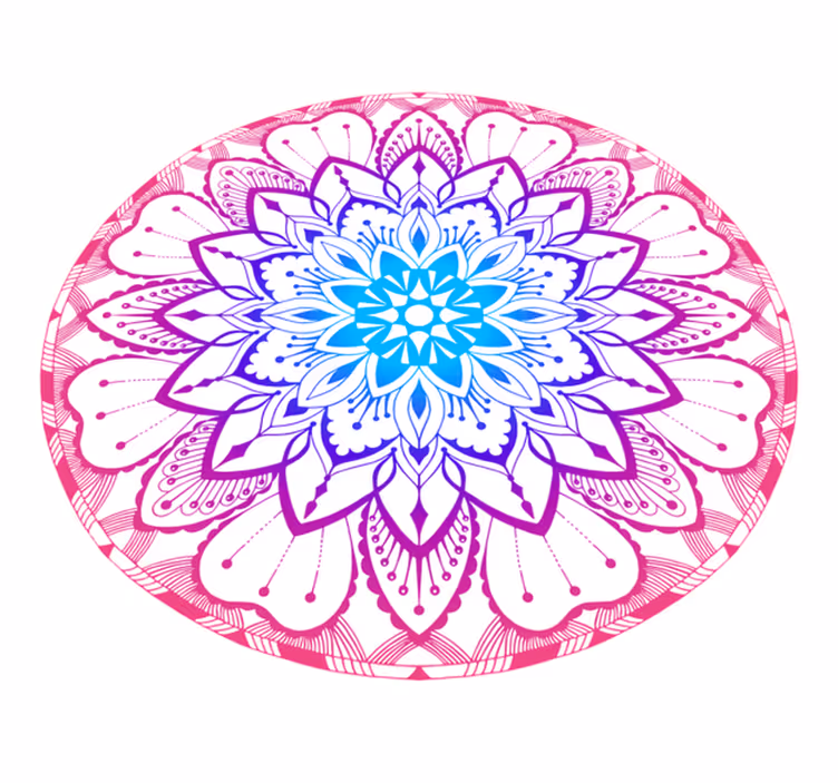 Dairesel mavi ve mor mandala kilim - TenStickers