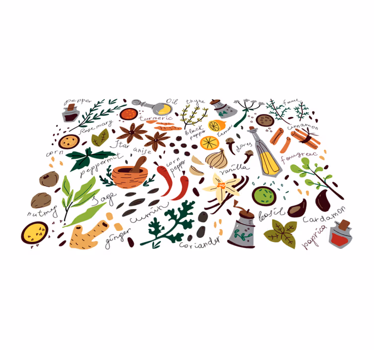 Baharat mutfak yer karoları - TenStickers