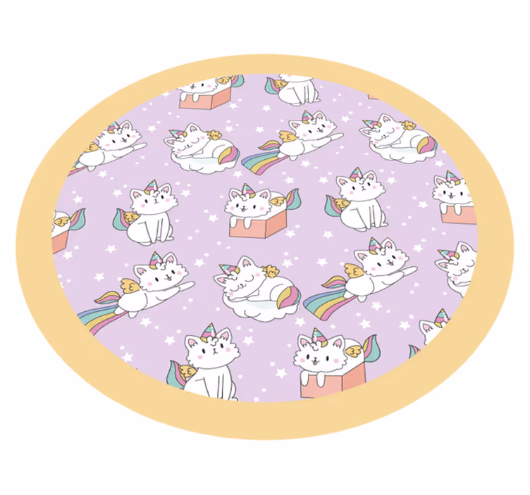 Tek boynuzlu kedi macerası pvc halı - TenStickers