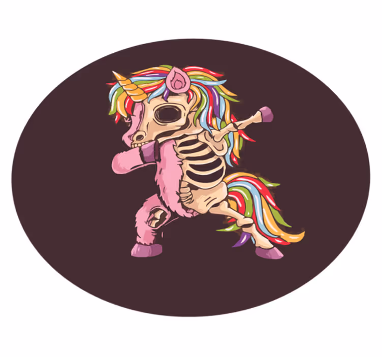 Tek boynuzlu at zombi dabbing cadılar bayramı kilim - TenStickers