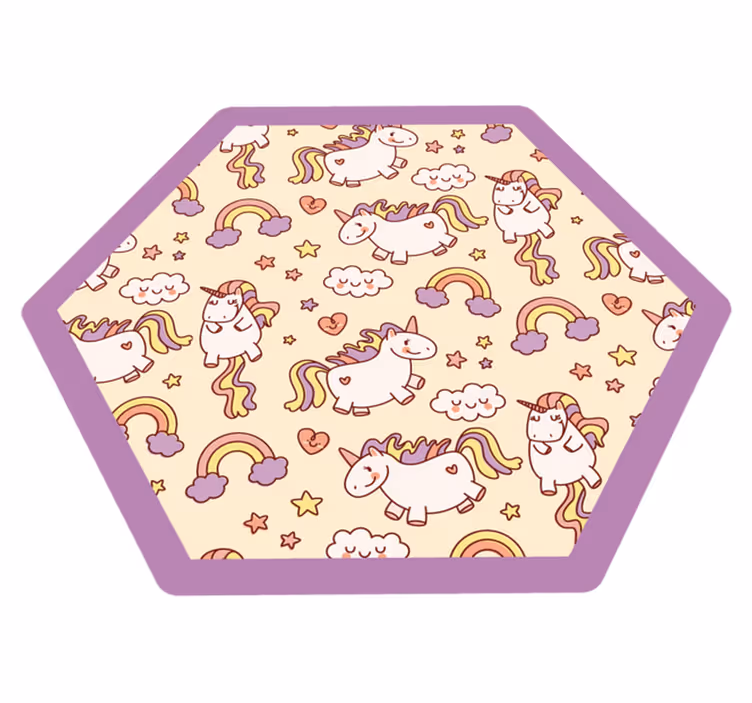 Gökkuşağı balon kilim ile sevimli tek boynuzlu at ayarla - TenStickers