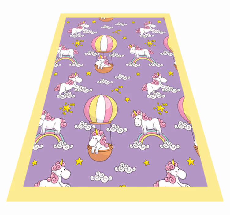 Eğlenceli tek boynuzlu at deseni çocukta pvc halı - TenStickers