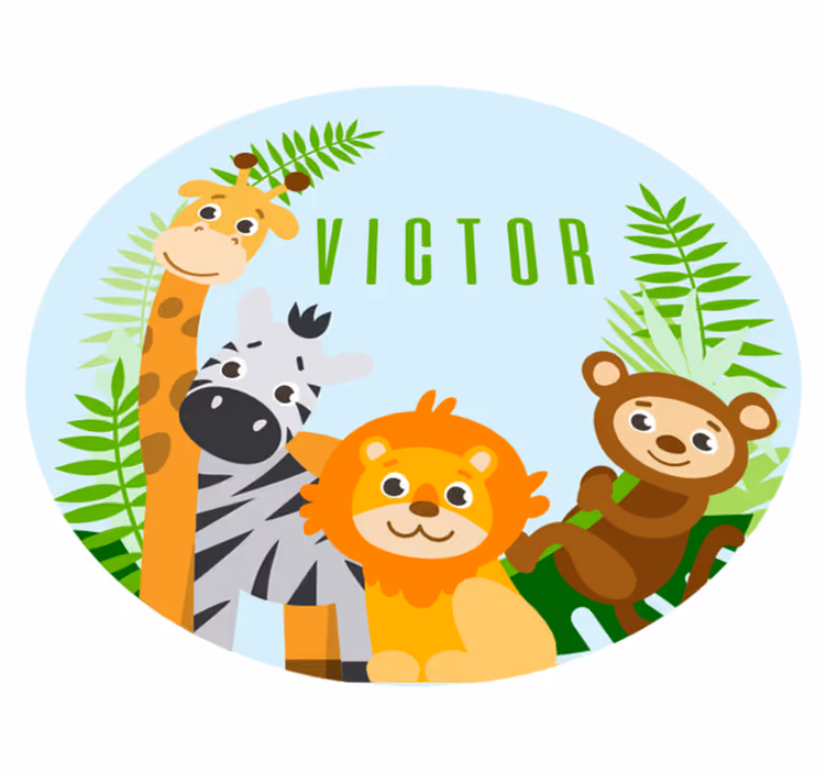 özelleştirilebilir safari isimlerle pvc halı - TenStickers