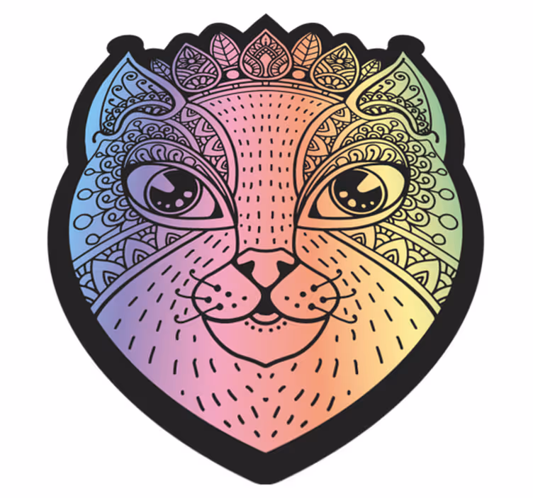Kedi, gece kolaj yatak odası kilim - TenStickers