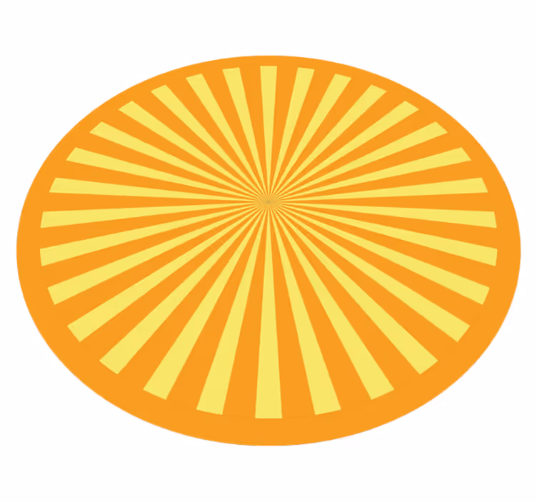 Turuncu geometrik halı ile soyut gün batımı - TenStickers