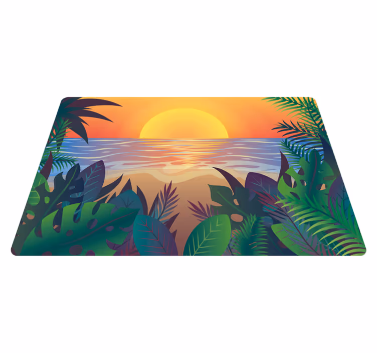 Retro sun beach doğa vinil halı - TenStickers