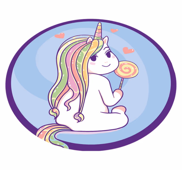 Tek boynuzlu lolipop çocukta pvc halı - TenStickers