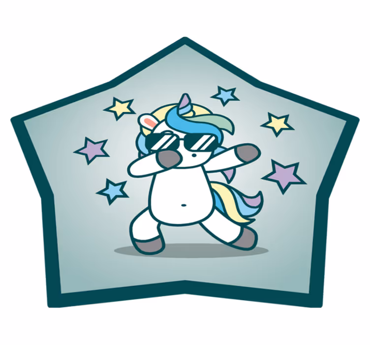 Dans anime tek boynuzlu at hayvan kilim - TenStickers
