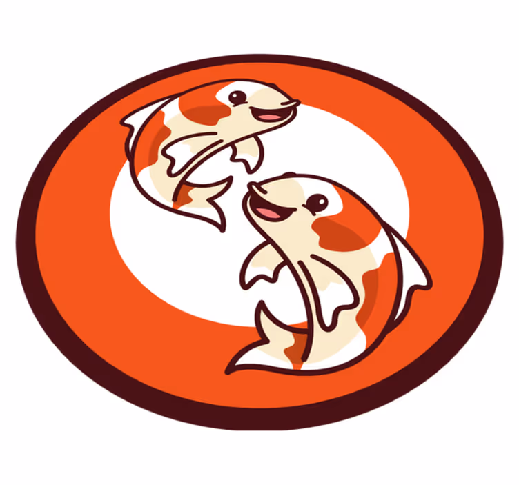 Anime koi balığı hayvan kilim - TenStickers