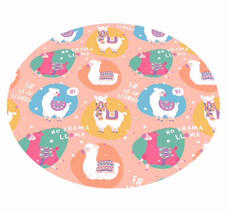 Canlı lama çemberi pvc halı - TenStickers