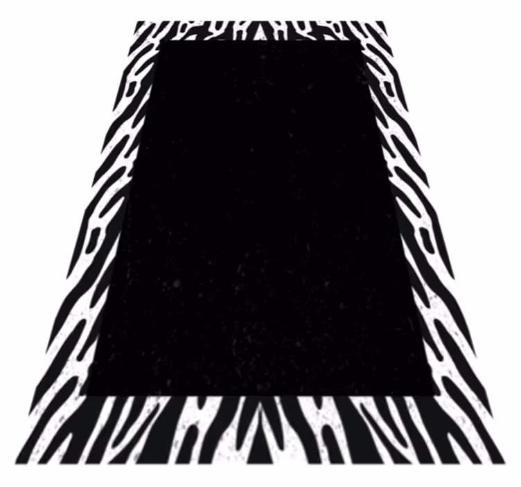 Zebra siyah koşucu hayvan desenli halı - TenStickers