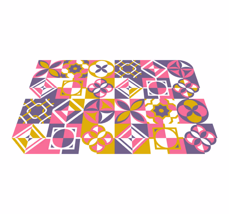 Geometrik fayans karo halı - TenStickers