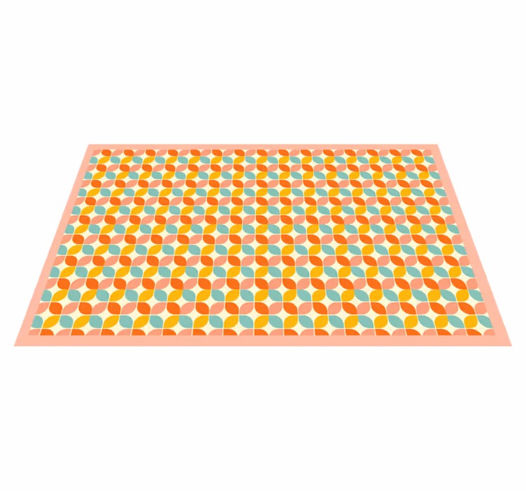 çok renkli kareler geometrik vinil kilimler - TenStickers