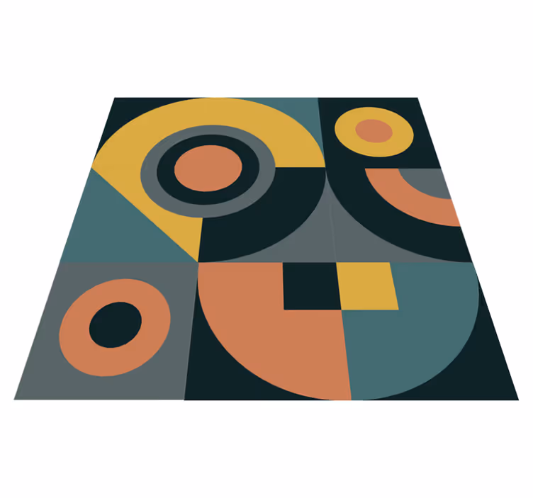 Geometrik şekiller kompozisyonu geometrik pvc halı - TenStickers