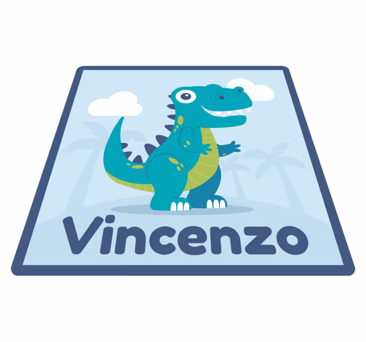 T rex dinozor kişiselleştirilmiş paspas - TenStickers