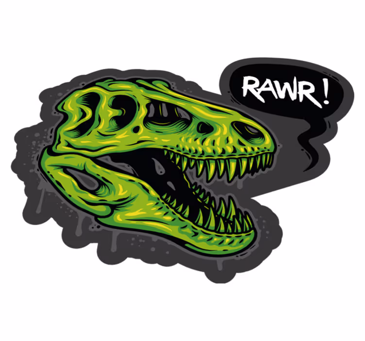 Metin ile dinozor baş illüstrasyon - TenStickers