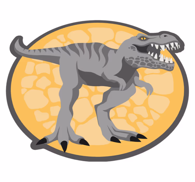 Dinozor dairesel tasarımı çocukta pvc halı - TenStickers