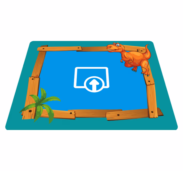 Ahşap çerçeveli dinozorlar çocuklar vinil kilim - TenStickers
