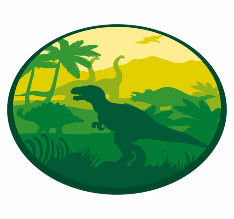 Dinozor macera sahnesi bebek pvc halı - TenStickers