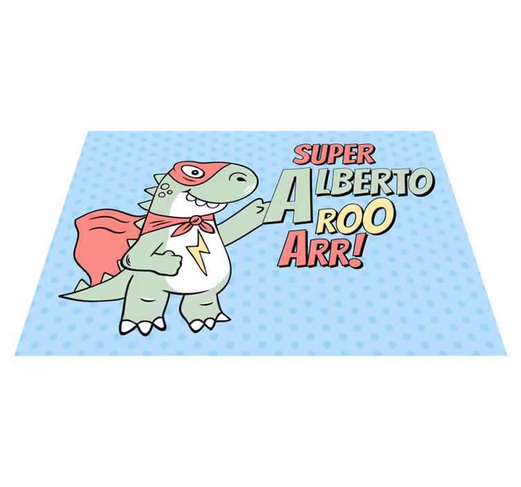 Kişiselleştirilmiş isim matı ile süper dinozor - TenStickers