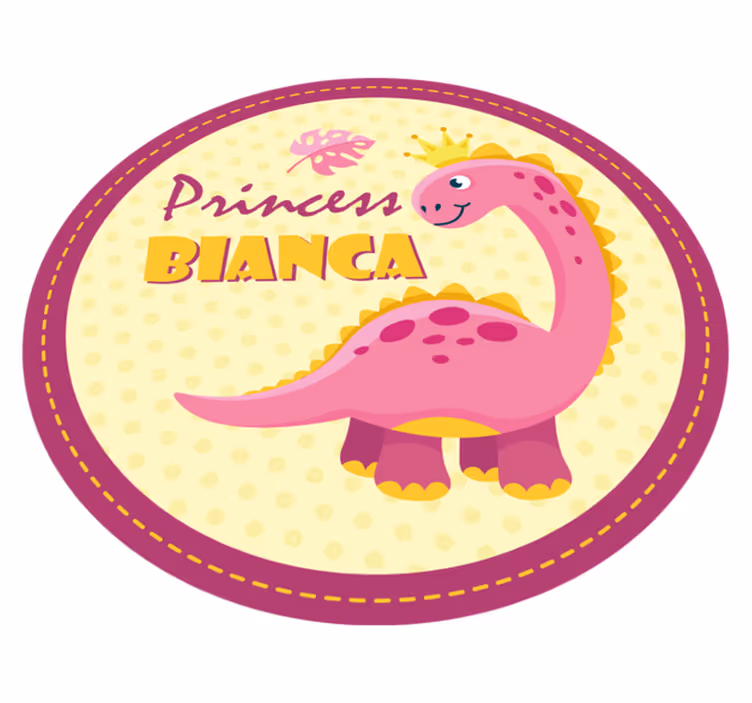 Kişiselleştirilmiş prenses dinozor vinil halı - TenStickers