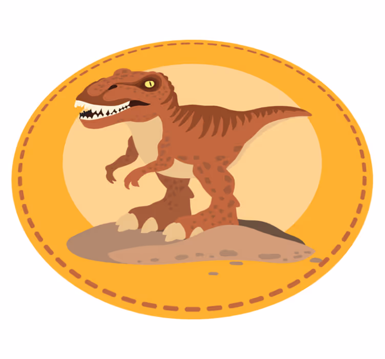 Turuncu dinozor arka plan hayvan kilim - TenStickers