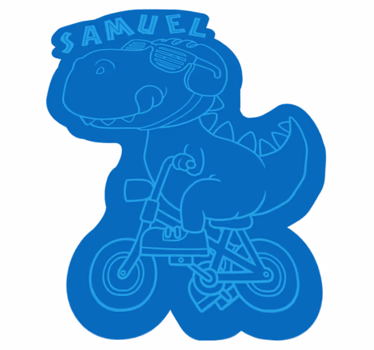 Kişiselleştirilmiş bisiklet minderi üzerinde süper dinozor - TenStickers