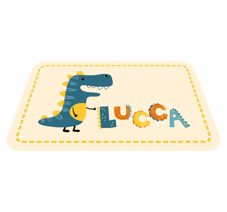 Eğlenceli dinozor isimlerle pvc halı - TenStickers