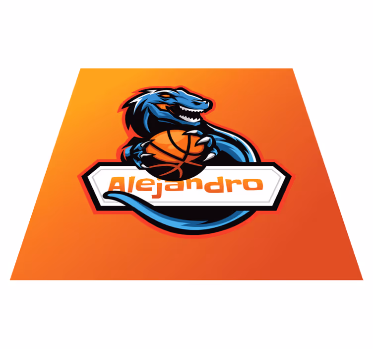 Basketbol dinozoru isimlerle pvc halı - TenStickers