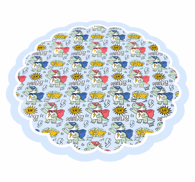 Süper kahraman dinos çocukta pvc halı - TenStickers