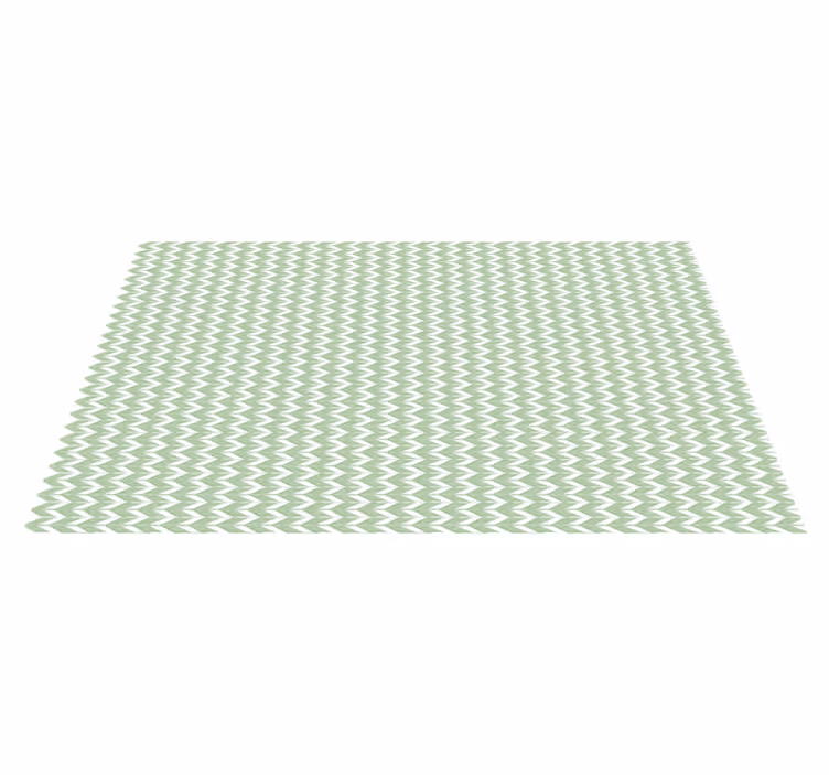 Chevron desen yeşil geometrik pvc halı - TenStickers