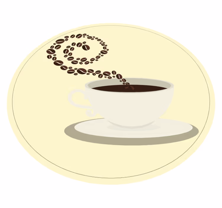 Espresso kahve fincanı kahve çekirdekleri modern halı - TenStickers