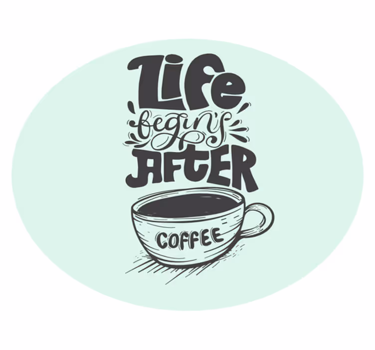 Kahve alıntı motifi cümleleri ile pvc halı - TenStickers