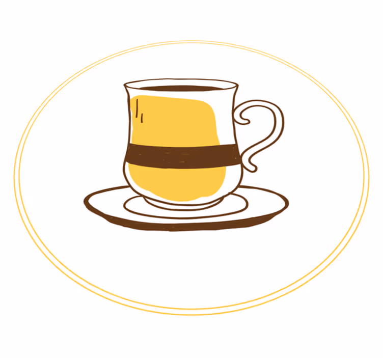 Fincan kahve beyaz arka plan modern halı - TenStickers