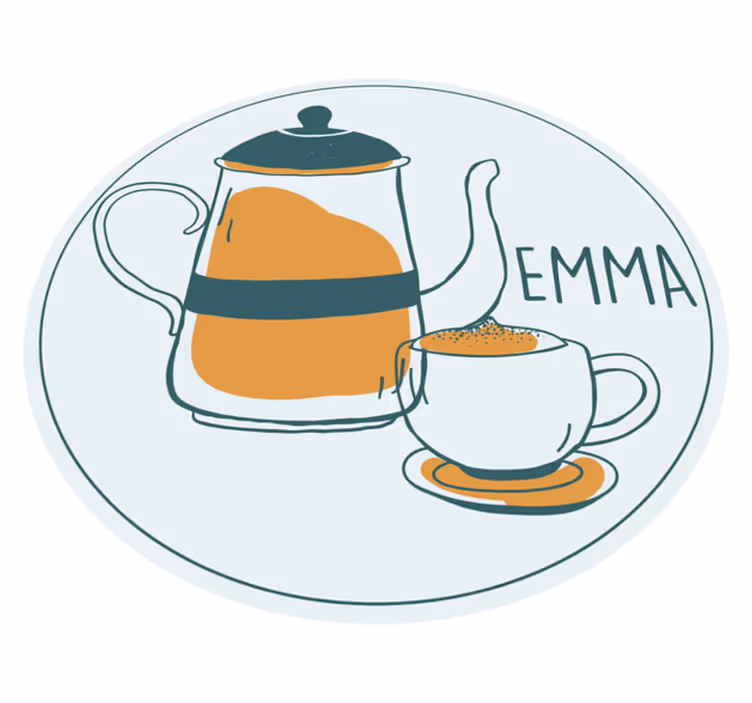 Kahve metni ve fincan modern halı - TenStickers