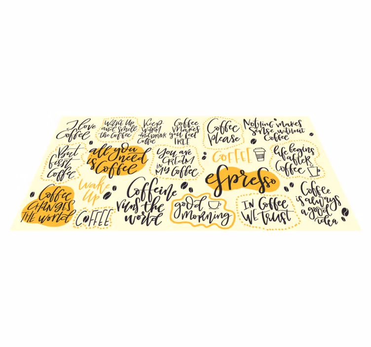 Kahve aşkı expresso cümleleri ile pvc halı - TenStickers