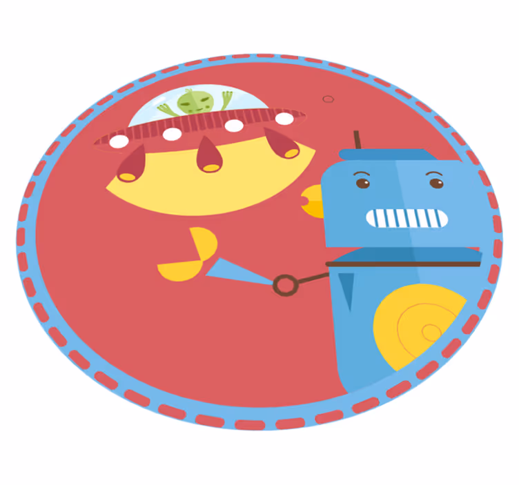 Uzaylı robot karikatür çocuklar vinil halı ile savaş - TenStickers