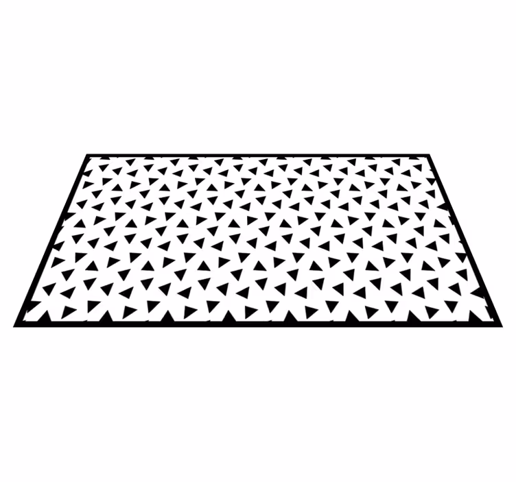 Siyah ve beyaz üçgenler geometrik vinil kilim - TenStickers