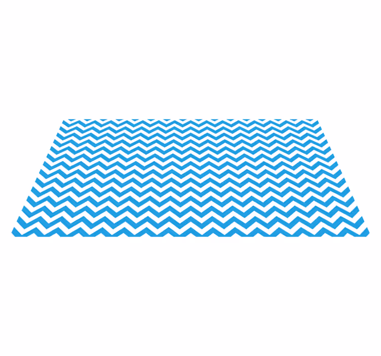 Mavi ve beyaz zig zag vinil halı - TenStickers
