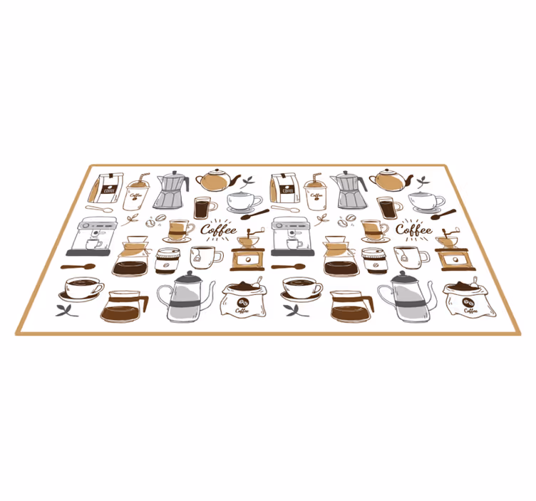 Kahve sever mutfak vinil kilim - TenStickers