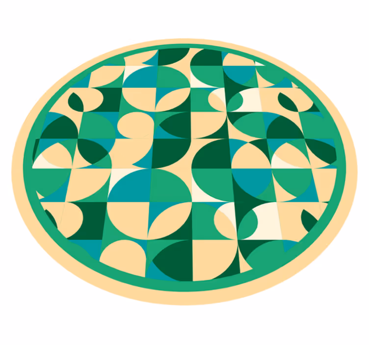 Dairesel geometriler geometrik pvc halı - TenStickers