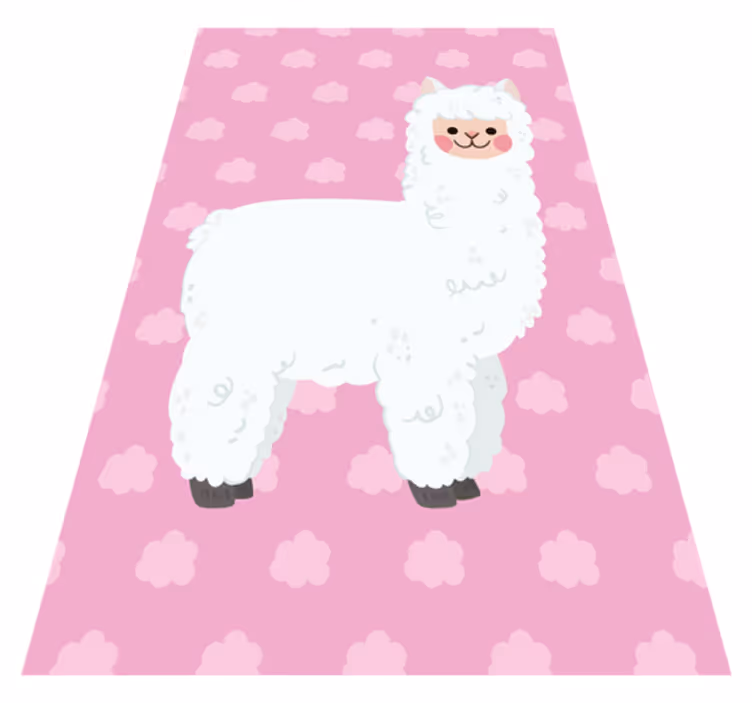 Bulutlu lama illüstrasyon bebek pvc halı - TenStickers