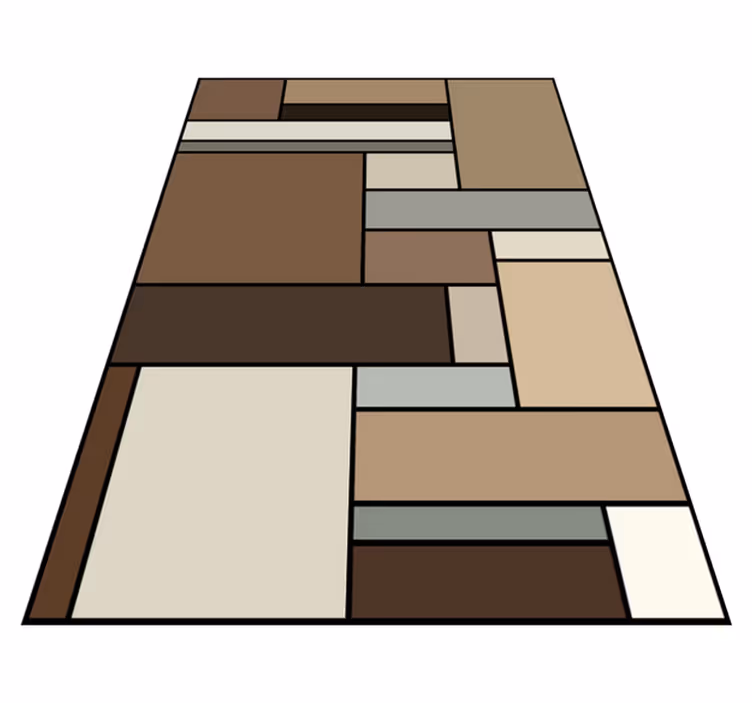Kahverengi kareler geometrik vinil kilimler - TenStickers