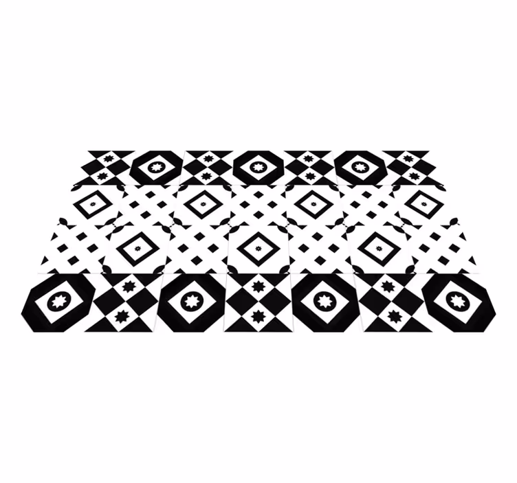 Patchwork siyah beyaz modern halı - TenStickers