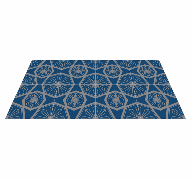 çarpıcı geometrik desen fayans efekti pvc halı - TenStickers